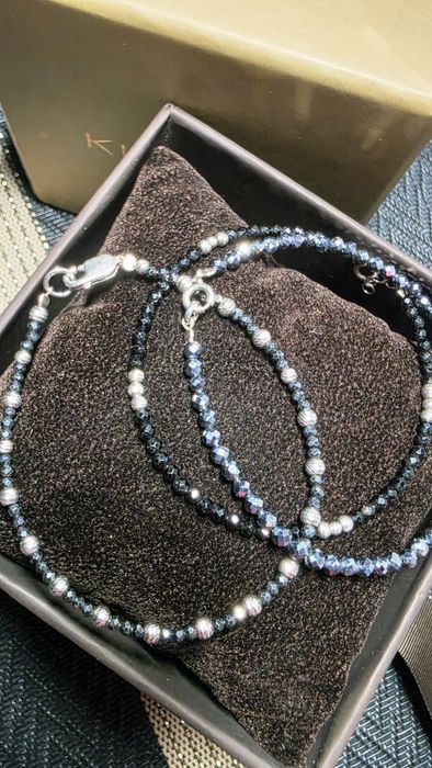 Brățări din argint cu onix,terahertz,spinel,rubin