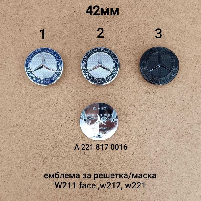 Емблема за решетка маска на Мерцедес Mercedes W222 W205 W213 face