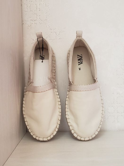 Эспадрильи Zara,хлопковые,повседневная носка,лоферы Zara,размер 34