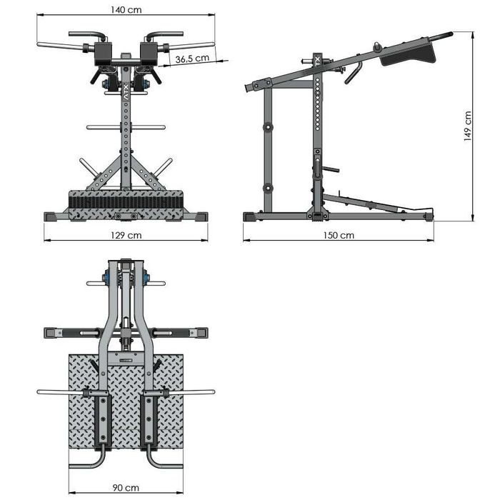 Раменна Преса Lever Arm / Комбиниран Фитнес Уред за Клек / Трапец