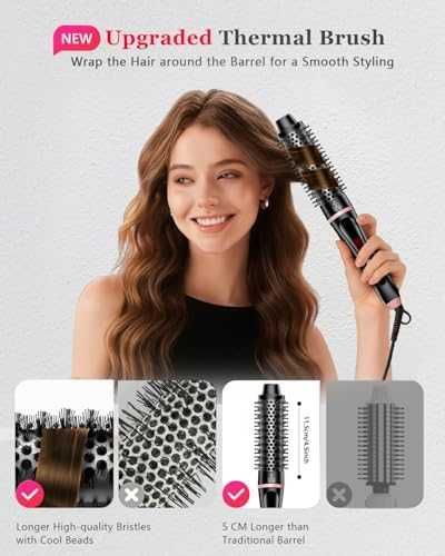 5 в 1 маша за коса 4 керамични приставки термо четка къдрици изправяне