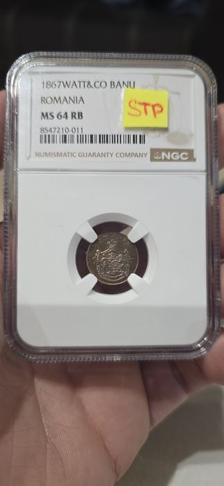 Moneda 1 banu 1867 Watt MS64 RB