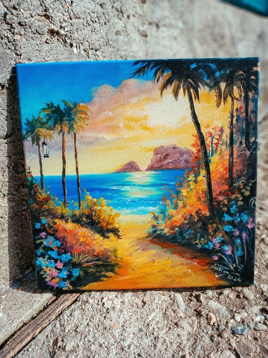 Peisaje cu panza bumbac in ulei