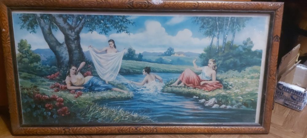 Vând tablou semnat dimensiuni pe spate .