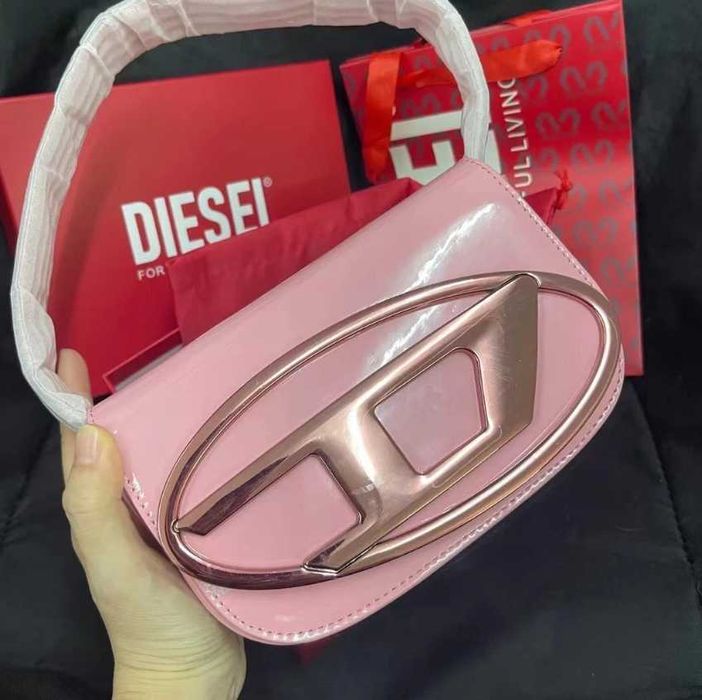 Geantă Diesel 1DR Roz din Piele Lăcuită