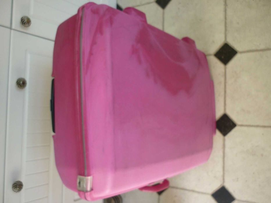 Valiza troller mare plastic dur ABS Samsonite roz, ciclame