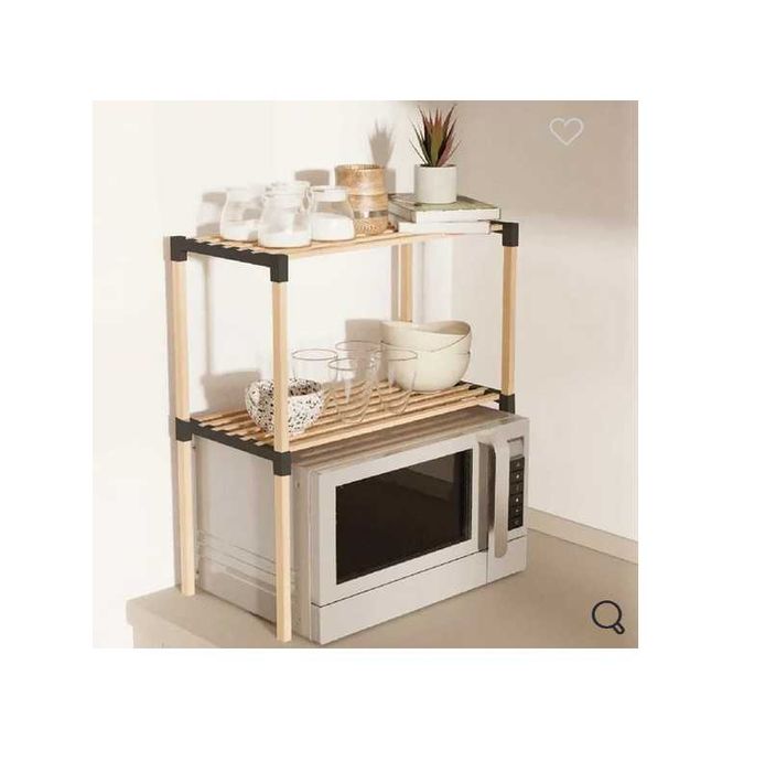 Етажерка за микровълнова, 2 нива, Кафяв