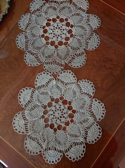 Салфетки :лён, х.б.ирис для вязания .Hand made.