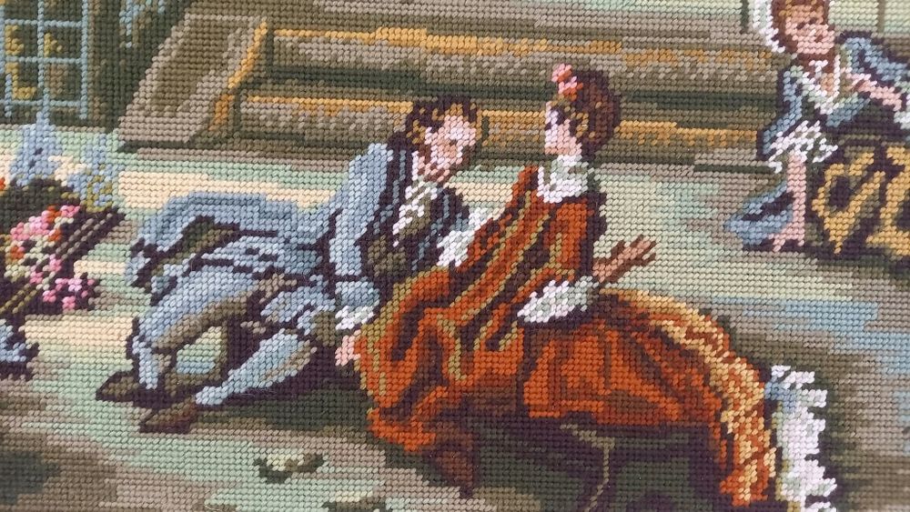 Голям стар гоблен с барокова рамка