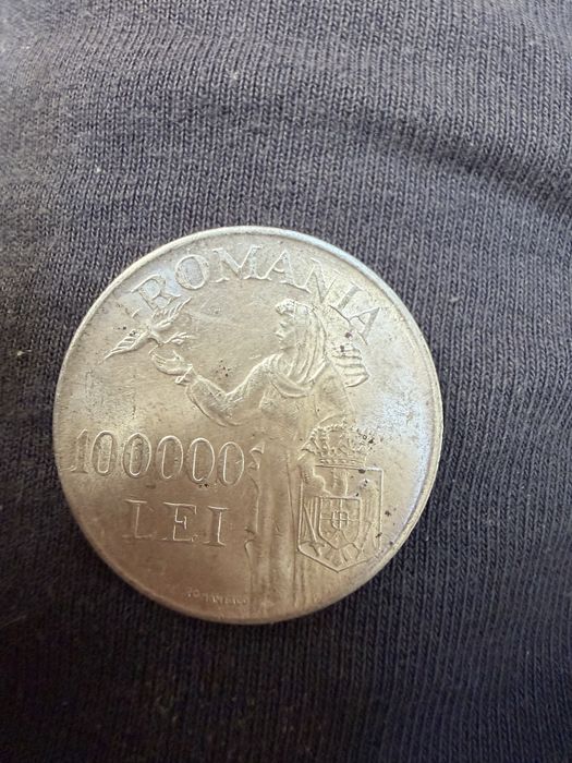 Moneda 100000lei de argint, 1946 regele Mihai