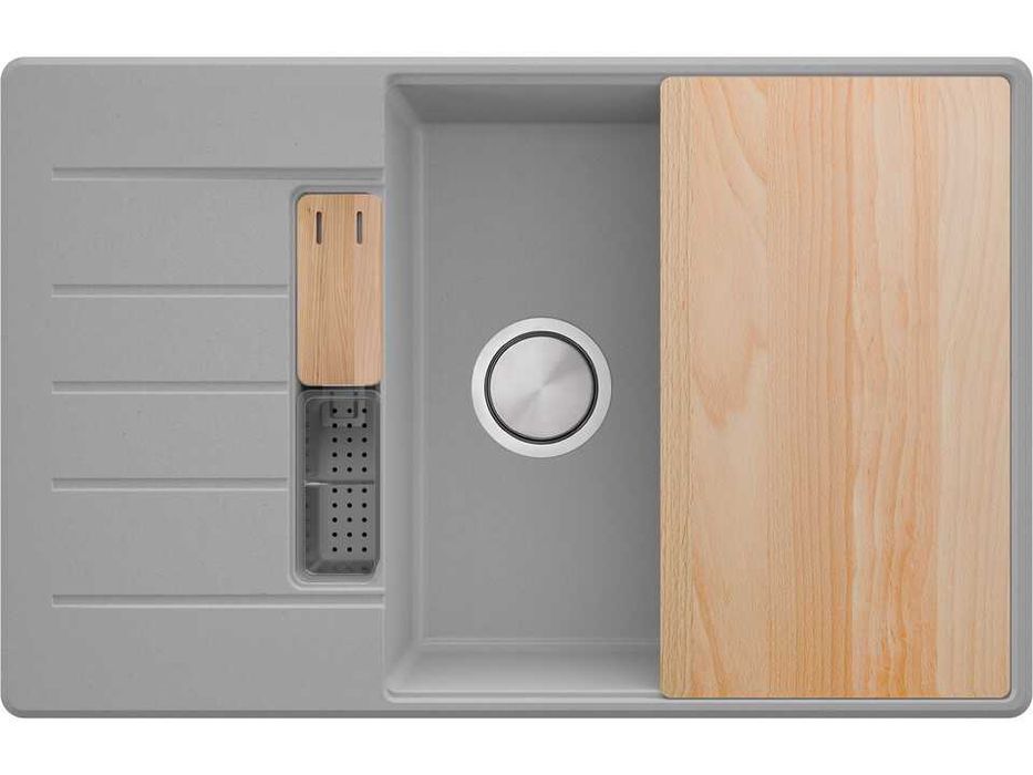 Сива кухненска мивка от гранит Копенхаген 780x500 SmartSpace Top 60