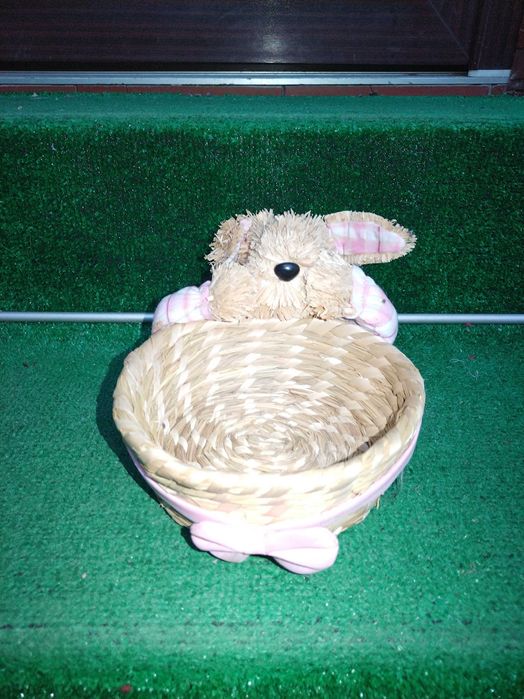 Cos iepuras de paie decor