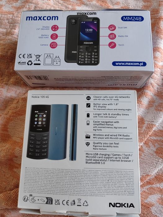 Tel Nokia105 4G si tel Maxcom MM248