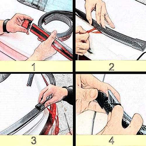 Универсален карбонов лип спойлер за багажник 1.5 метра/4.5см