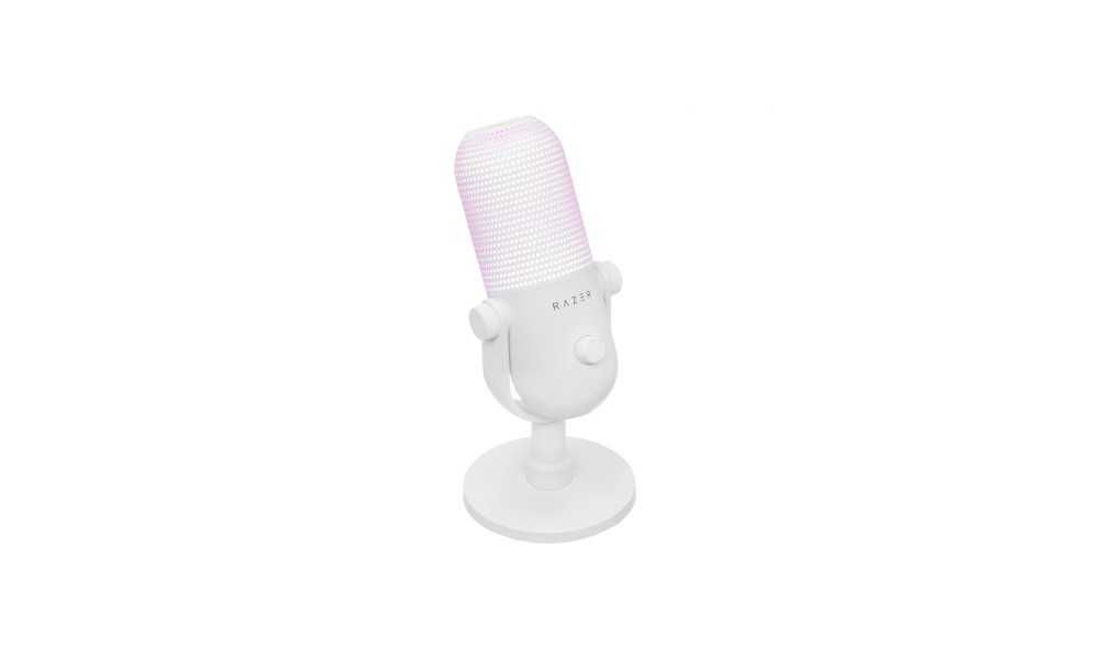 }Микрофон геймерский Razer Seiren V3 Chroma, Uni, RGB, USB-A,2м, белый