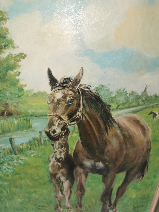 Антикварна фигура на конска глава от среда на века бронзова скулптура