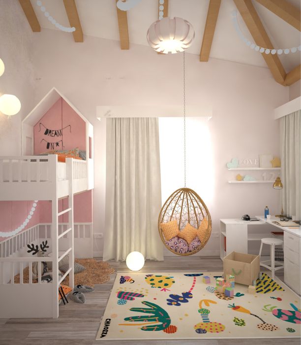 Pat pentru 2 copii cu etaj