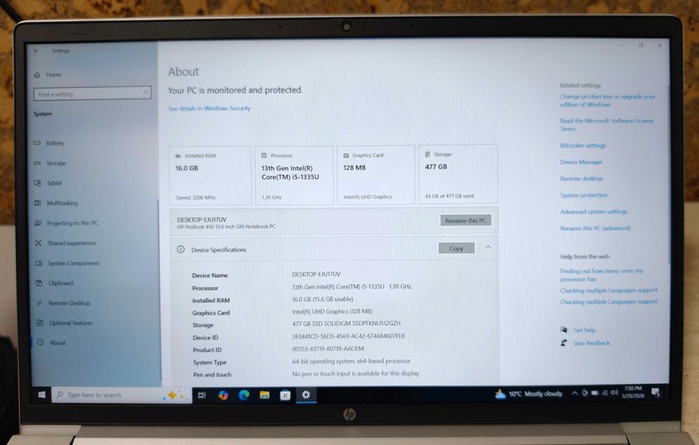 HP ProBook 450 G10 i5-13335U 16Gb 512Gb