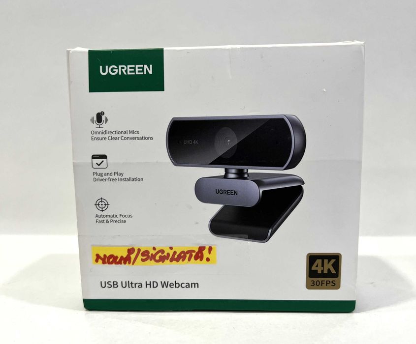 Cameră Web Ugreen 4K, NOUĂ/Sigilată!
