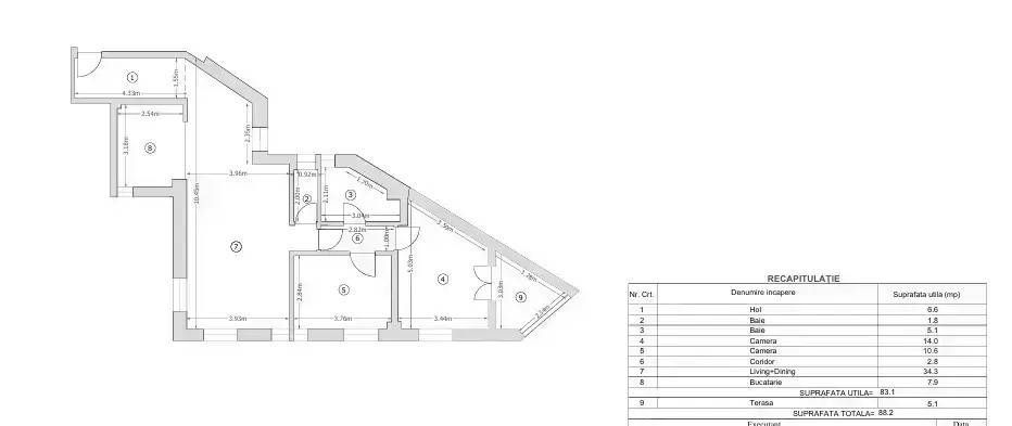 Apartament 3 Camere, 2 Bai, Balcon, in elegantul Cartier Armenesc