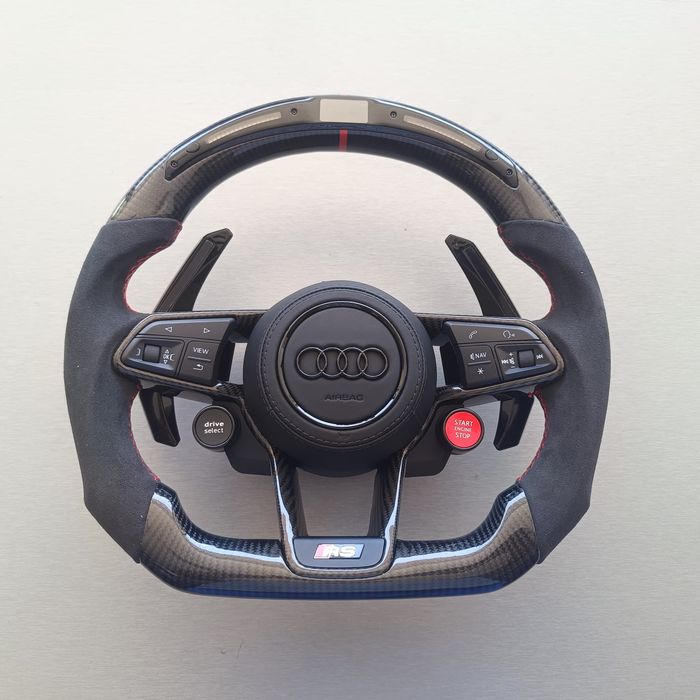 RS Волани/ Карнон и кожа Audi RS Волан S-line за Audi A3 A4 A5 A6 A7 A8 Q7 Q8 Q5 Q3