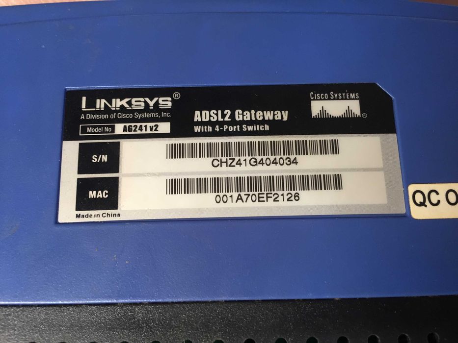 Linksys Zyxel ag241 v2