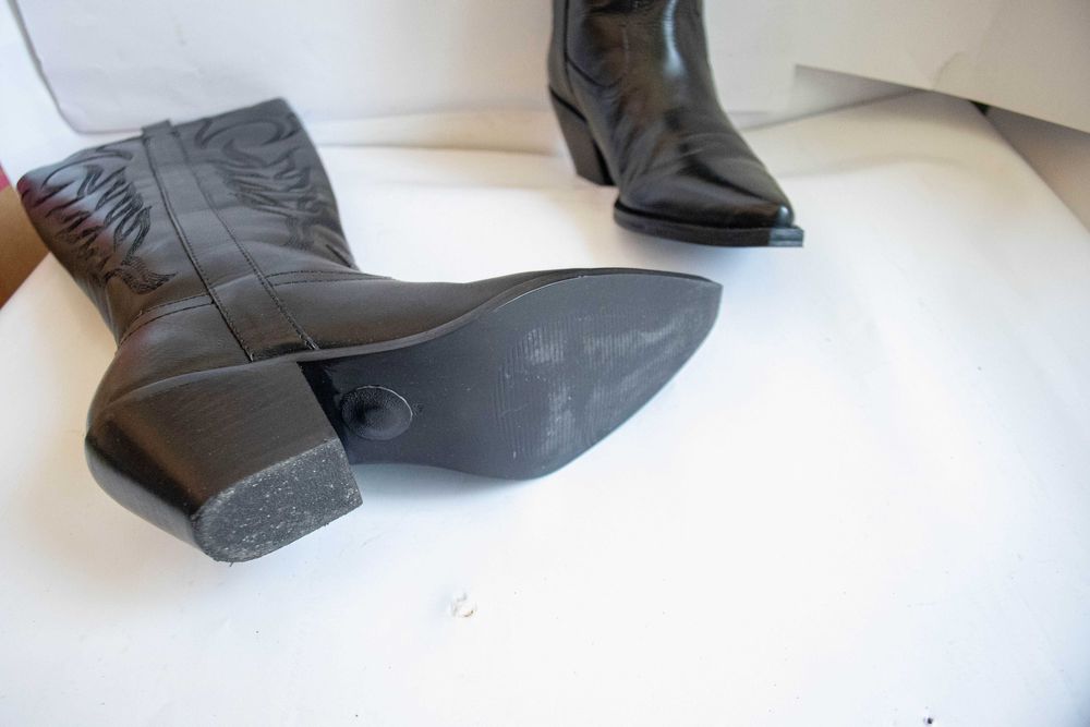 Cizme negre western cowboy piele naturala full marime 36