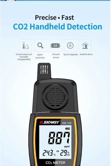 Цифровой измеритель CO2 SNDWAY SW-723 детектор углекислого газа