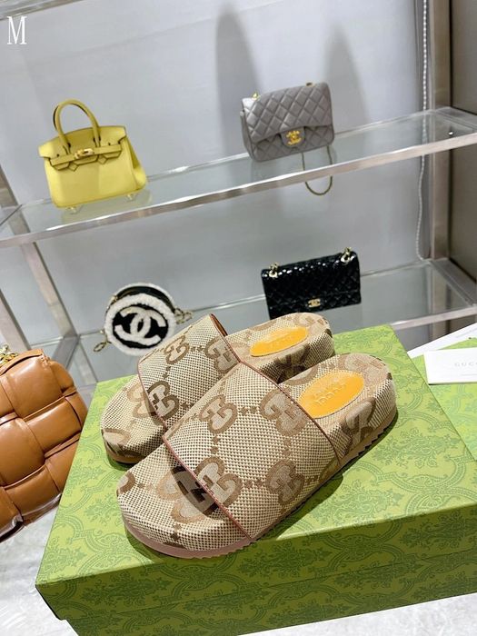 GG Canvas Slide - Beige