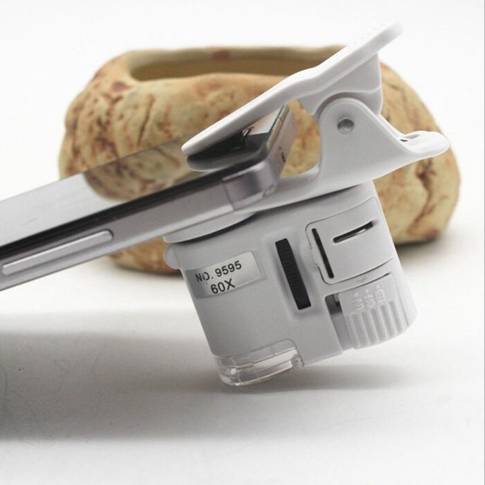 Microscop 60X Portabil Vizual si Telefon Mobil LED ALB si UV Led