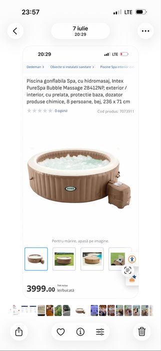 Vand piscina gonflabila spa cu hidromasaj