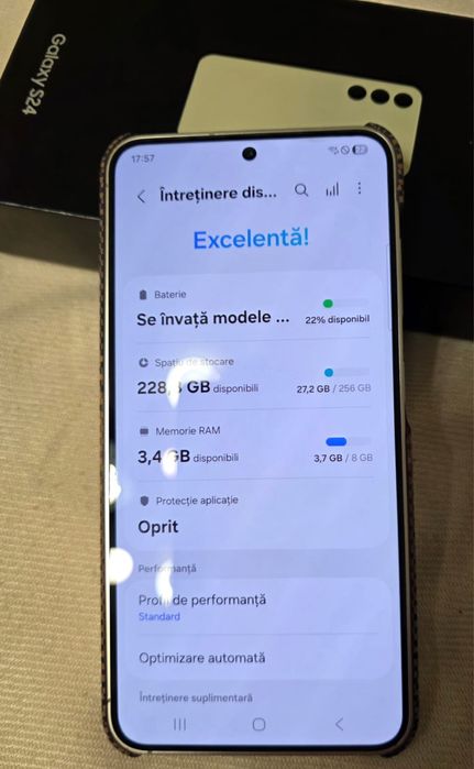 Samsung Galaxy S24 - 256 GB, amber yellow, baterie 100%