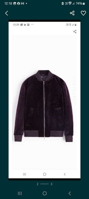 Geaca Zara  bomber de catiffea ,matlasată L 42