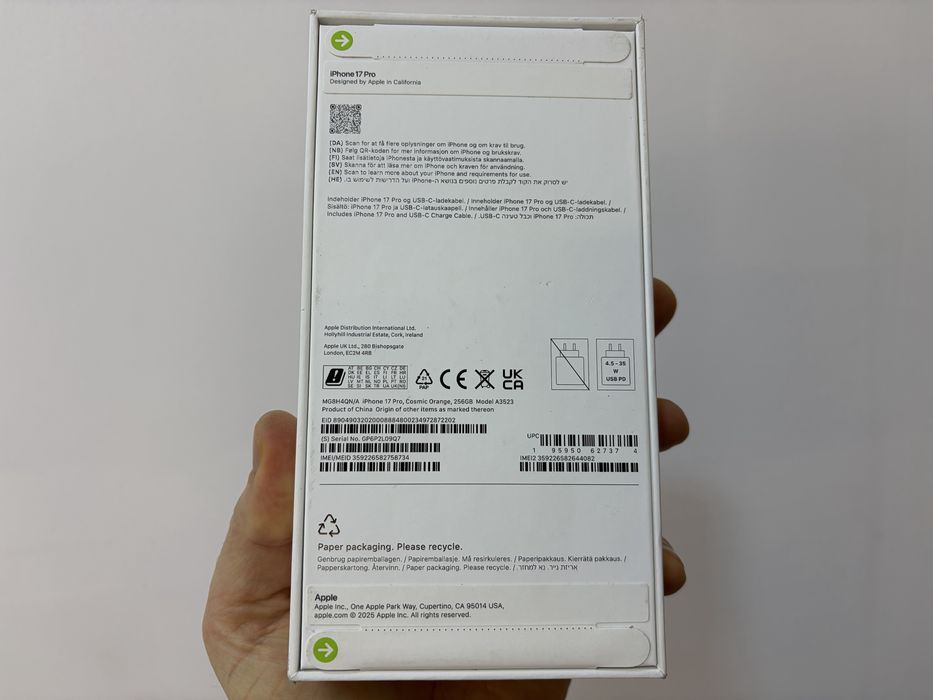 Iphone 17 Pro, 256 gb, Cosmic Orange, nou la cutie