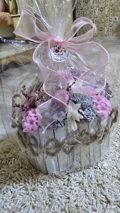 Buchet flori de ceară naturală(soia), handmade ideal pentru cadouri