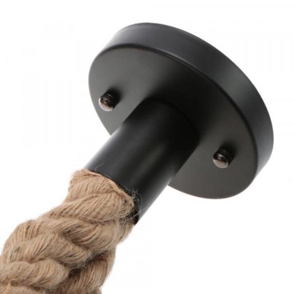 Луксозна двойна висяща лампа конопено въже, винтидж, фасонга Е27