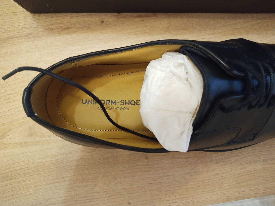 Pantofi piele uniforma negri noi 44