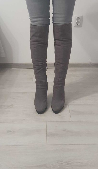 Маркови, елегантни  чизми Aldo, естествен велур