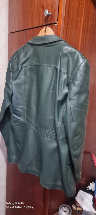 Мъжко зелено кожено сако