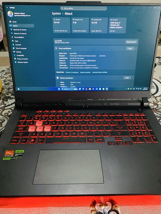 Asus Rog G17 Gamer noutbook