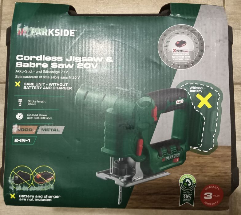 Parkside ferastrau 2 in 1 pendular fierastrau sabie pe baterie 20V4A 8