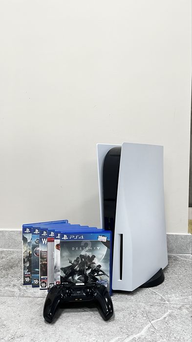 Плейстейшен 5 с дисководом в комплекте игры и 1 ориг джойстик Ps5