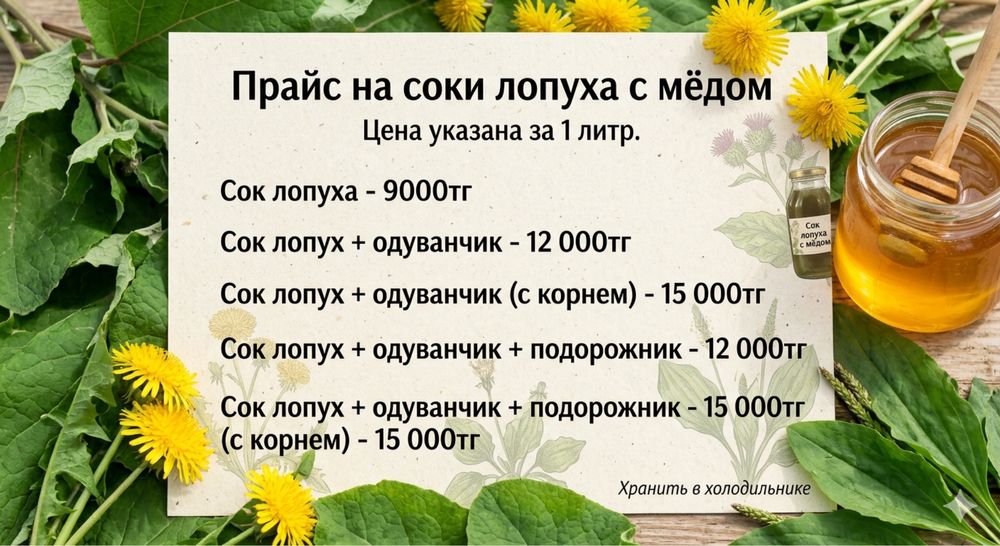 Сок листьев лопуха