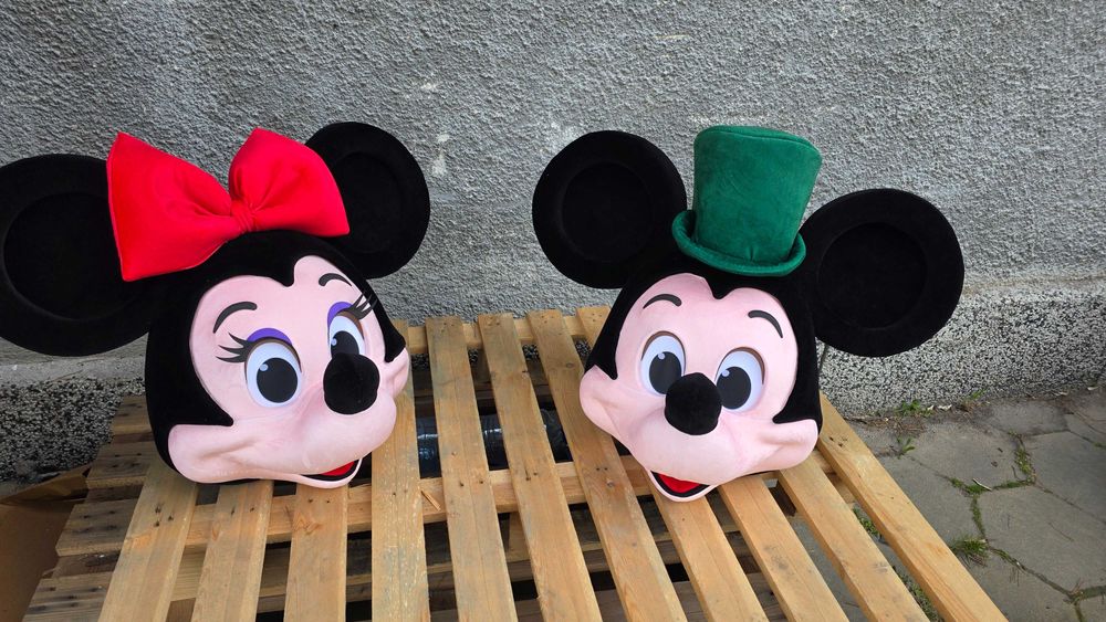 Cap Mascotă Mickey Mouse și Minnie Mouse Disney Profesional Handmade – Cap 3D Mascotă pentru Evenimente și Petreceri