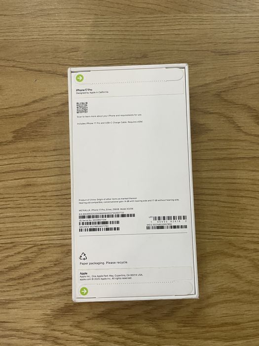 Бартер нов iPhone 17 pro 256 silver USA e-sim