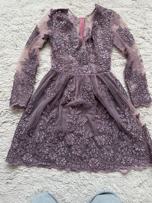 Rochie eleganta din dantela mov