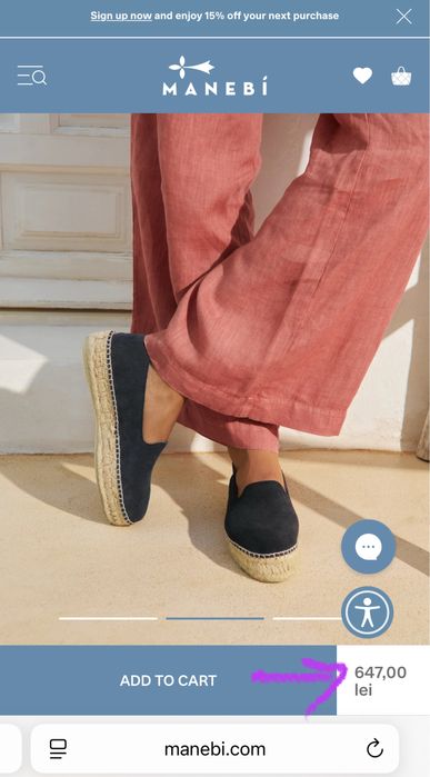 Espadrile Manebi din piele naturala cu talpa dubla de iuta, marimea 40