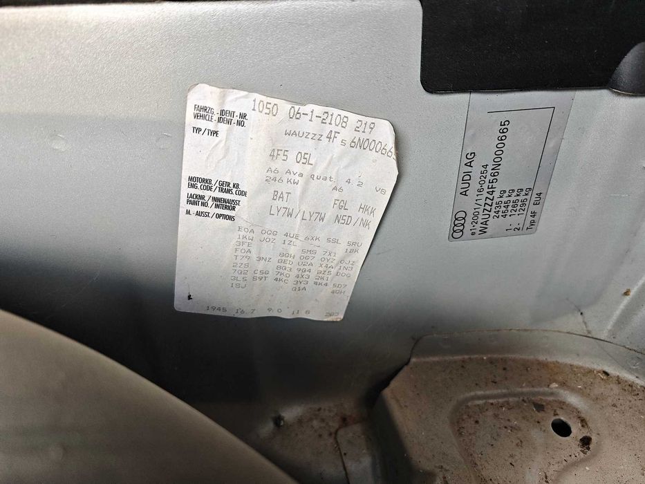 Ауди А6 ц6 4ф 4.2 BAT с газ 4х4 за части Audi A6 c6 4f 4.2 335 LPG quattro