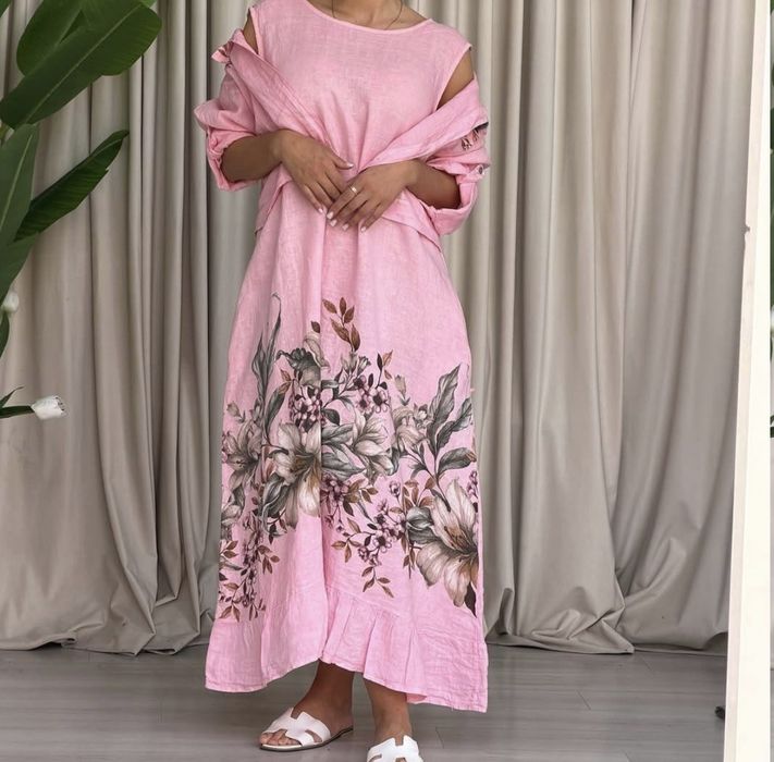 Rochie din in si cu camasa