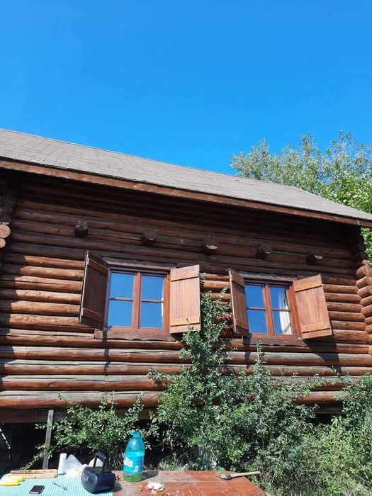 Casa din lemn rotund tratat 60mp cu relocare inclusa în preț